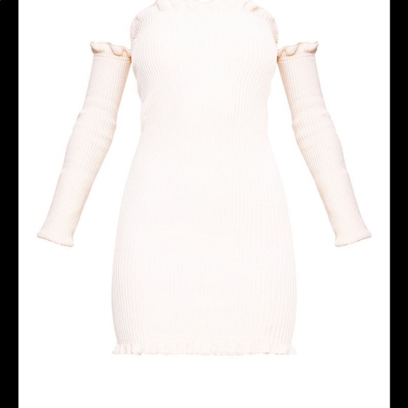 Cream Knit Mini Dress - Picture 4 of 8